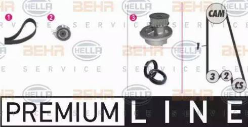 BEHR HELLA Service 8MP 376 800-801 - Ūdenssūknis + Zobsiksnas komplekts autospares.lv