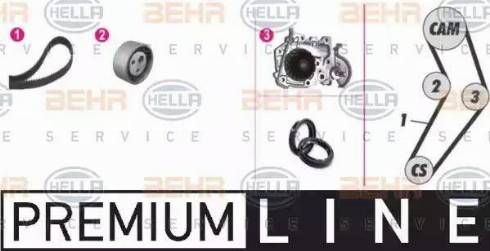 BEHR HELLA Service 8MP 376 800-881 - Водяной насос + комплект зубчатого ремня ГРМ www.autospares.lv