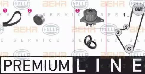 BEHR HELLA Service 8MP 376 800-871 - Ūdenssūknis + Zobsiksnas komplekts www.autospares.lv