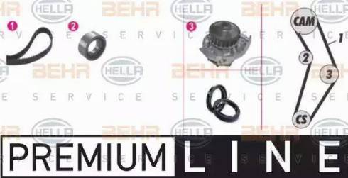 BEHR HELLA Service 8MP 376 801-861 - Водяной насос + комплект зубчатого ремня ГРМ www.autospares.lv