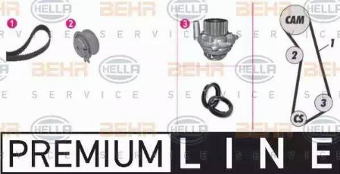 BEHR HELLA Service 8MP 376 801-801 - Водяной насос + комплект зубчатого ремня ГРМ www.autospares.lv