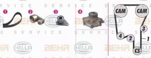 BEHR HELLA Service 8MP 376 808-851 - Ūdenssūknis + Zobsiksnas komplekts autospares.lv