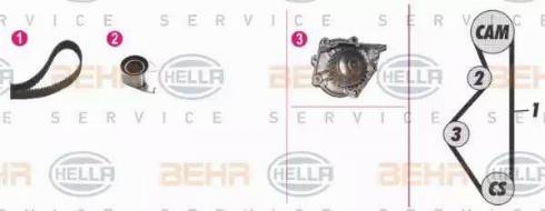 BEHR HELLA Service 8MP 376 808-801 - Ūdenssūknis + Zobsiksnas komplekts www.autospares.lv