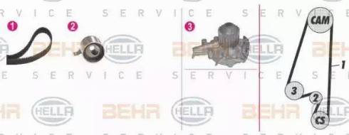 BEHR HELLA Service 8MP 376 808-811 - Ūdenssūknis + Zobsiksnas komplekts www.autospares.lv