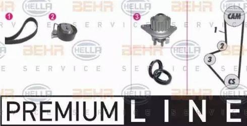 BEHR HELLA Service 8MP 376 803-891 - Ūdenssūknis + Zobsiksnas komplekts www.autospares.lv