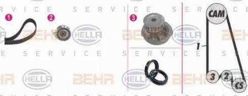 BEHR HELLA Service 8MP 376 803-841 - Ūdenssūknis + Zobsiksnas komplekts autospares.lv