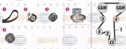 BEHR HELLA Service 8MP 376 803-861 - Ūdenssūknis + Zobsiksnas komplekts www.autospares.lv