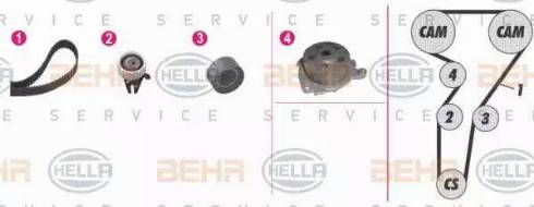 BEHR HELLA Service 8MP 376 803-831 - Водяной насос + комплект зубчатого ремня ГРМ www.autospares.lv