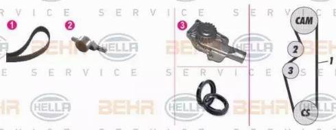 BEHR HELLA Service 8MP 376 803-871 - Ūdenssūknis + Zobsiksnas komplekts www.autospares.lv