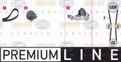 BEHR HELLA Service 8MP 376 802-851 - Ūdenssūknis + Zobsiksnas komplekts autospares.lv