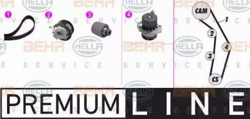 BEHR HELLA Service 8MP 376 802-861 - Водяной насос + комплект зубчатого ремня ГРМ www.autospares.lv