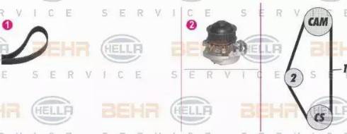 BEHR HELLA Service 8MP 376 802-811 - Ūdenssūknis + Zobsiksnas komplekts autospares.lv