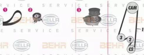 BEHR HELLA Service 8MP 376 807-891 - Ūdenssūknis + Zobsiksnas komplekts www.autospares.lv