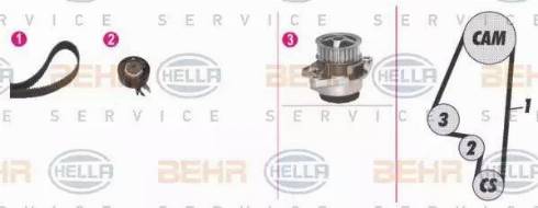 BEHR HELLA Service 8MP 376 807-861 - Ūdenssūknis + Zobsiksnas komplekts www.autospares.lv