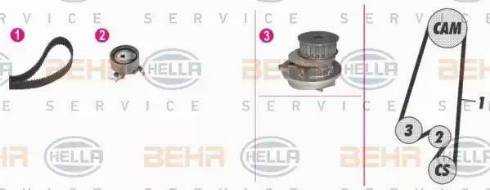 BEHR HELLA Service 8MP 376 807-881 - Ūdenssūknis + Zobsiksnas komplekts autospares.lv