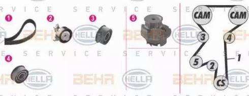 BEHR HELLA Service 8MP 376 807-831 - Ūdenssūknis + Zobsiksnas komplekts www.autospares.lv