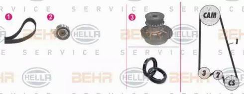 BEHR HELLA Service 8MP 376 807-871 - Ūdenssūknis + Zobsiksnas komplekts autospares.lv