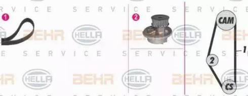 BEHR HELLA Service 8MP 376 814-891 - Ūdenssūknis + Zobsiksnas komplekts autospares.lv