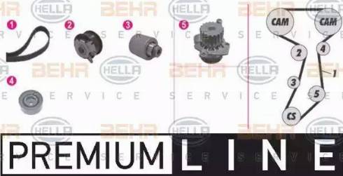 BEHR HELLA Service 8MP 376 814-841 - Водяной насос + комплект зубчатого ремня ГРМ www.autospares.lv