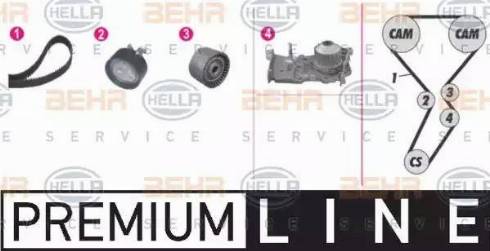 BEHR HELLA Service 8MP 376 814-801 - Ūdenssūknis + Zobsiksnas komplekts www.autospares.lv