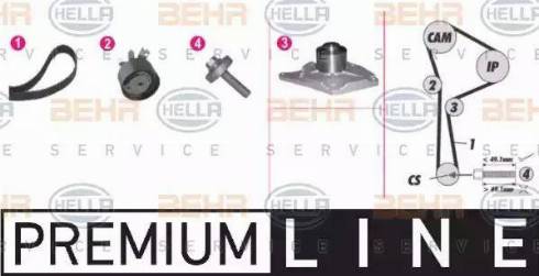 BEHR HELLA Service 8MP 376 814-821 - Ūdenssūknis + Zobsiksnas komplekts autospares.lv