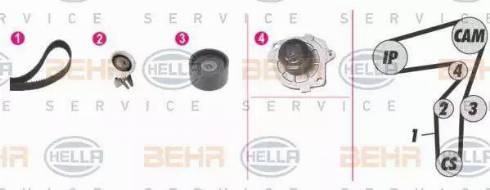 BEHR HELLA Service 8MP 376 814-871 - Ūdenssūknis + Zobsiksnas komplekts www.autospares.lv