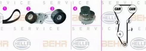 BEHR HELLA Service 8MP 376 815-891 - Ūdenssūknis + Zobsiksnas komplekts autospares.lv