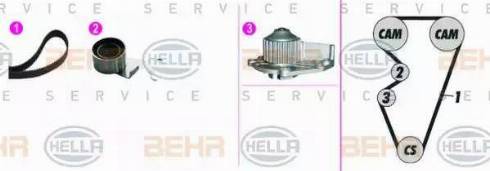 BEHR HELLA Service 8MP 376 815-861 - Ūdenssūknis + Zobsiksnas komplekts www.autospares.lv