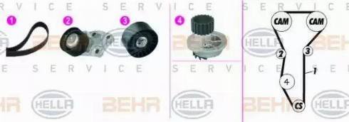 BEHR HELLA Service 8MP 376 815-881 - Ūdenssūknis + Zobsiksnas komplekts autospares.lv