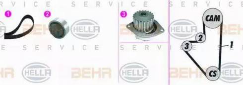 BEHR HELLA Service 8MP 376 815-831 - Ūdenssūknis + Zobsiksnas komplekts autospares.lv