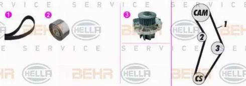 BEHR HELLA Service 8MP 376 816-891 - Ūdenssūknis + Zobsiksnas komplekts www.autospares.lv