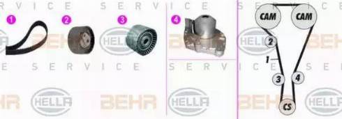 BEHR HELLA Service 8MP 376 816-861 - Ūdenssūknis + Zobsiksnas komplekts www.autospares.lv