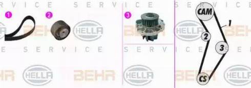 BEHR HELLA Service 8MP 376 816-831 - Ūdenssūknis + Zobsiksnas komplekts www.autospares.lv