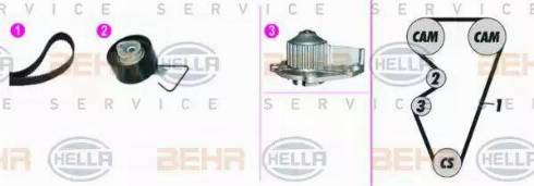 BEHR HELLA Service 8MP 376 816-821 - Ūdenssūknis + Zobsiksnas komplekts www.autospares.lv