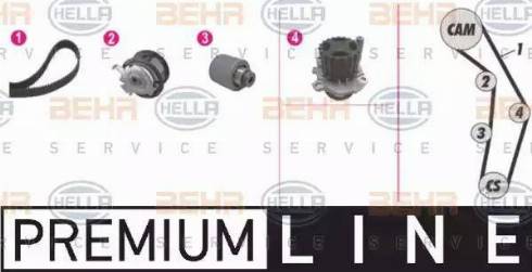 BEHR HELLA Service 8MP 376 810-841 - Водяной насос + комплект зубчатого ремня ГРМ www.autospares.lv