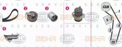 BEHR HELLA Service 8MP 376 810-861 - Water Pump & Timing Belt Set www.autospares.lv