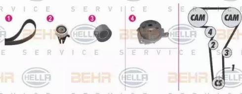 BEHR HELLA Service 8MP 376 810-801 - Водяной насос + комплект зубчатого ремня ГРМ www.autospares.lv