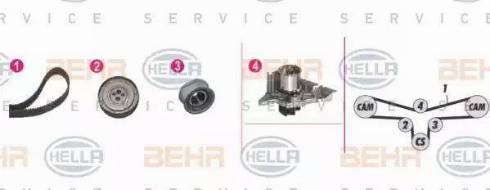 BEHR HELLA Service 8MP 376 810-811 - Ūdenssūknis + Zobsiksnas komplekts www.autospares.lv