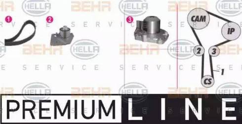 BEHR HELLA Service 8MP 376 810-871 - Ūdenssūknis + Zobsiksnas komplekts www.autospares.lv