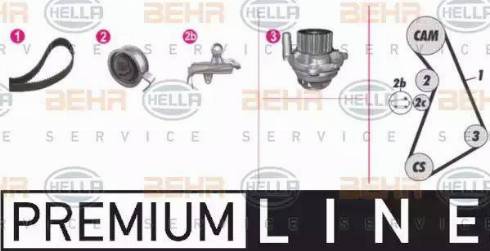 BEHR HELLA Service 8MP 376 811-841 - Water Pump & Timing Belt Set www.autospares.lv