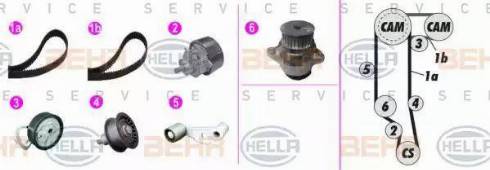 BEHR HELLA Service 8MP 376 811-811 - Водяной насос + комплект зубчатого ремня ГРМ www.autospares.lv