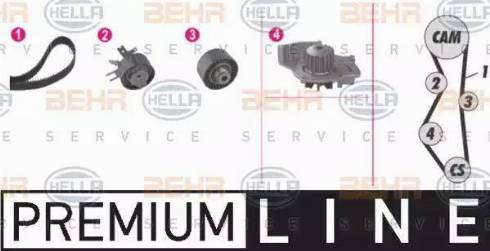 BEHR HELLA Service 8MP 376 811-881 - Ūdenssūknis + Zobsiksnas komplekts www.autospares.lv