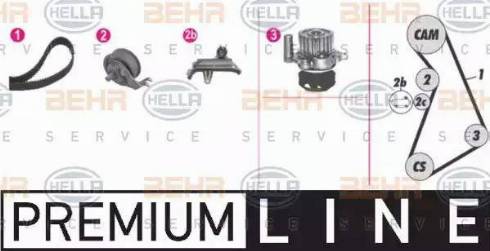 BEHR HELLA Service 8MP 376 811-821 - Водяной насос + комплект зубчатого ремня ГРМ www.autospares.lv