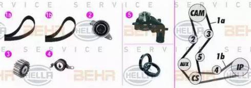 BEHR HELLA Service 8MP 376 818-891 - Ūdenssūknis + Zobsiksnas komplekts autospares.lv