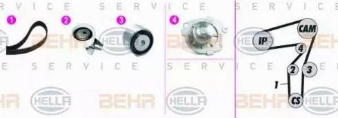 BEHR HELLA Service 8MP 376 818-841 - Ūdenssūknis + Zobsiksnas komplekts www.autospares.lv