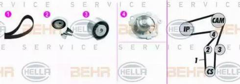 BEHR HELLA Service 8MP 376 818-851 - Water Pump & Timing Belt Set www.autospares.lv