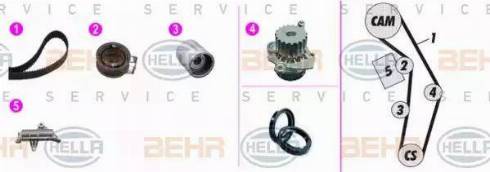 BEHR HELLA Service 8MP 376 818-861 - Водяной насос + комплект зубчатого ремня ГРМ www.autospares.lv