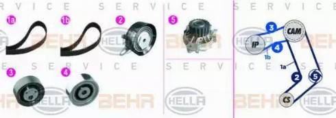 BEHR HELLA Service 8MP 376 818-831 - Водяной насос + комплект зубчатого ремня ГРМ www.autospares.lv