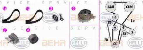 BEHR HELLA Service 8MP 376 818-821 - Водяной насос + комплект зубчатого ремня ГРМ www.autospares.lv