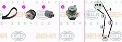 BEHR HELLA Service 8MP 376 818-871 - Водяной насос + комплект зубчатого ремня ГРМ www.autospares.lv